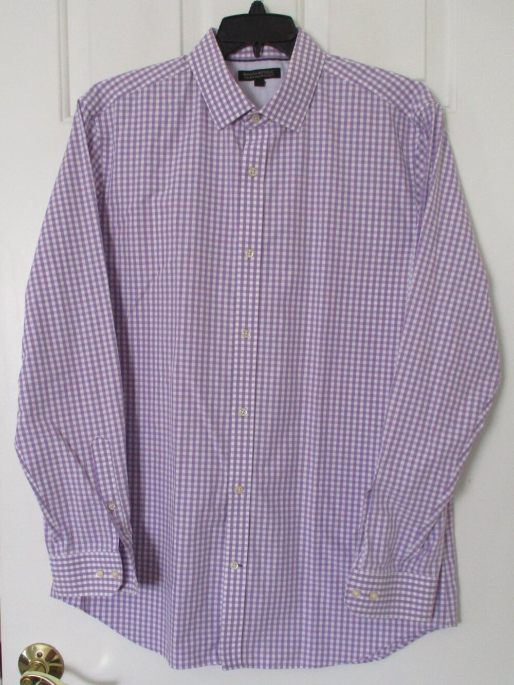 Banana Republic Mens L/S Purple Cotton Dress Shirt - Size 16.5/35-36 or XL Slim